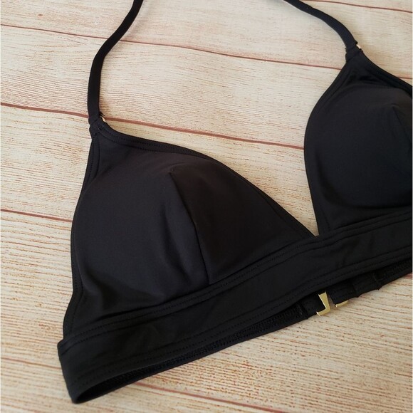 LOFT Beach Triangle Bikini Halter Top in Black - Picture 4 of 9